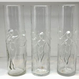 Vintage Libbey LA FEMME 3D Naked HighBall Glasses Tumblers Set of 3 MCM